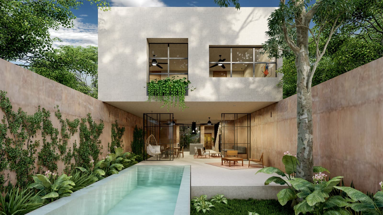 Render conceptual de Casa Bosques de Conkal